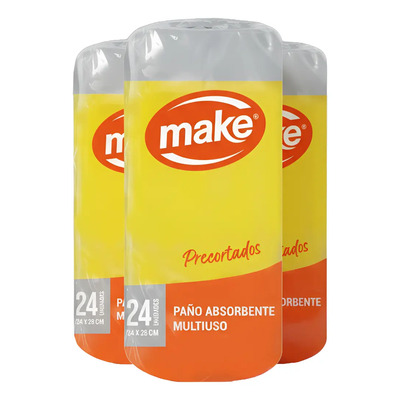 Paño Absorbente Multiuso Make 24 Unidades X 3 Rollos | MercadoLibre
