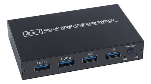 Conmutador Aimos Am-kvm 201cl 2-em-1 Hdmi/usb Kvm Compatible