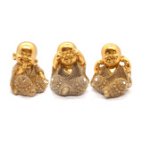 Trio De Buda Bebê Cego Surdo Mudo Baby Buda Manto 9 Cm