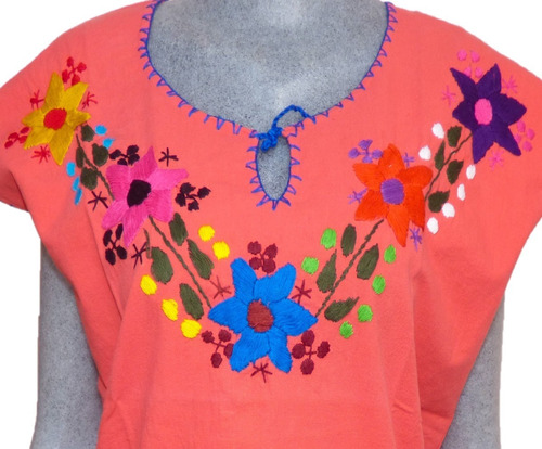 Lindas Blusas Bordadas A Mano De Chiapas Talla S Y M / M028