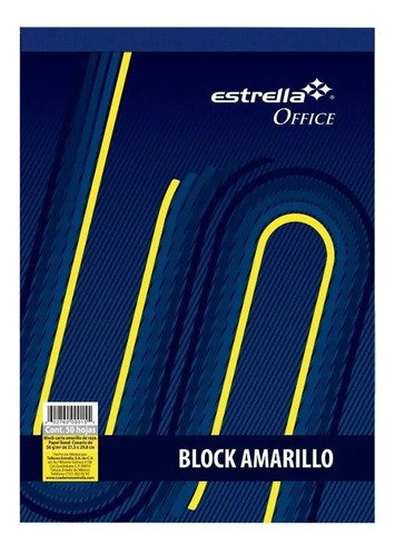 Block De Hojas Estrella 0015 - 56 Hojas Amarillo, 56g /v
