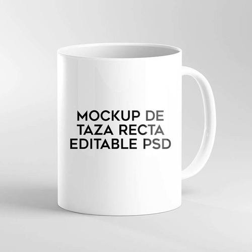 Mockup Taza Recta Diseño Editable Photoshop Para Sublimación