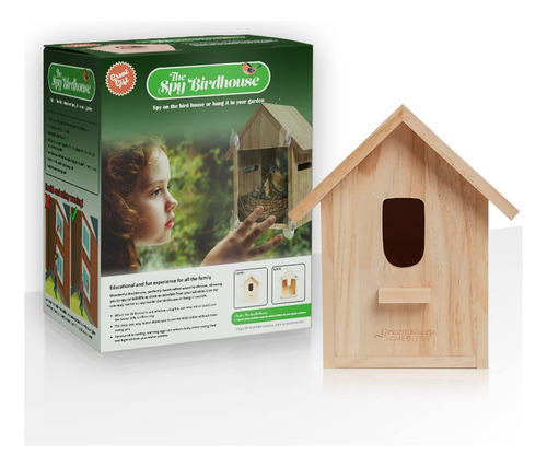 Casita Comedero De Pajaros Aves De Madera Para Ventana 