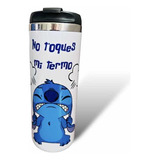 Termo Stitch, Personalizado No Toques Mi Termo Color Blanco