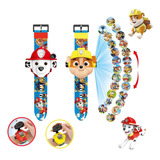 Reloj Proyector Niños 48 Imágenes Paw Patrol Marshall+rubble