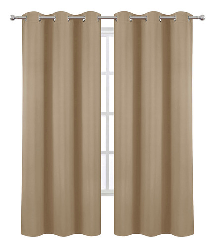 Cortinas Blackout Con Aislamiento Térmico 1.32m X 2.13m Color Beige