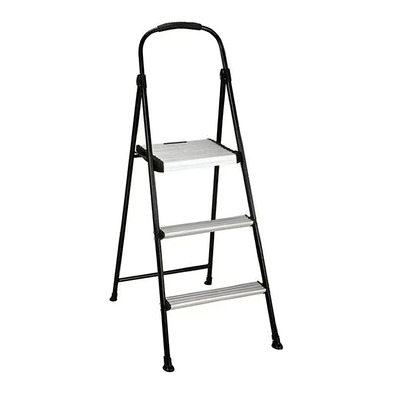 Escalera Cosco Plegable De Acero 3 Escalones Antiderrapante Negro | Envío gratis