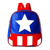 Mochila Vingadores Capitão América Pequena Escolar Passeio Cor Azul Desenho Do Tecido Liso