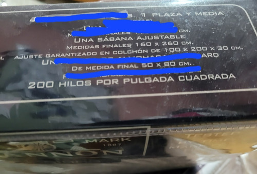 Solo Sabana Ajustable Cannon 200 Hilo 1 1/2 Twin 100%  1 X 2