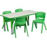 Flash Furniture Verde Escritorio Niños Mesa Ajustable Silla