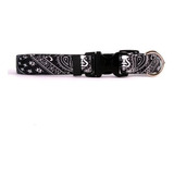 Collar De Perro Negro Bandana - Tamaño Grande De 18  A 28  L