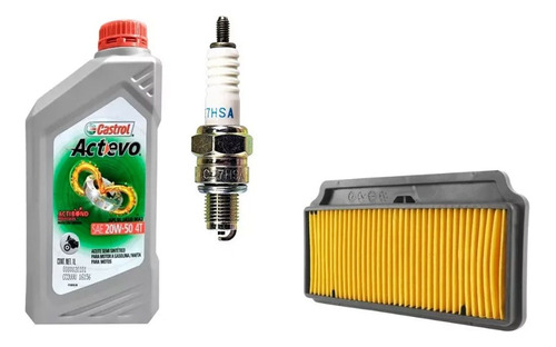 Kit Aceite Castrol Filtro Bujia New Crypton 110 Yamaha Tala