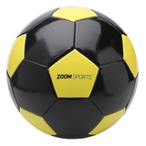 Balon De Futbol Negro Amarillo Zoom Sports # 5