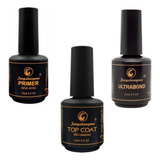 Kit 3 Pretinho Do Poder Fengshangmei Topcoat Ultrabond Base