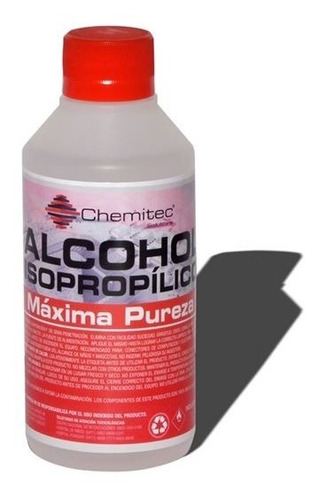 Alcohol Isopropílico De Máxima Pureza Botella De 1/2 Litro