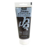 Tubo De Pintura Studio Acrílica Profesional Pebeo 100 Ml Color Negro De Marte