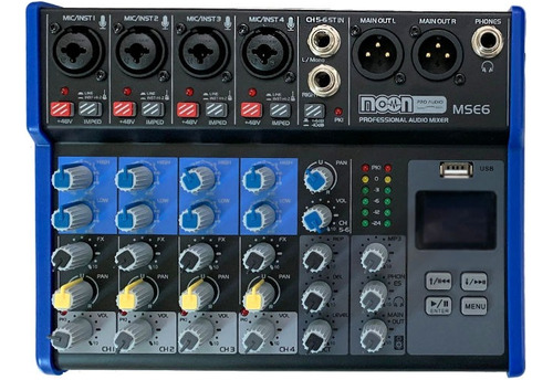 Consola Audio Mixer Moon Mse6 Fx Usb Bluetooth 6 Canales