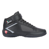 Tenis Bota Ducati Con Velcro 802 Negro Para Hombre