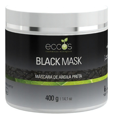 Máscara Faciai Para Pele Ecco's Black Mask 400g