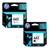 Kit Cartucho Original Hp 662 Preto E 662 Colorido Nf 