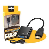 Cabo Adaptador Conversor Hdmi Vga P2 Auxiliar Áudio