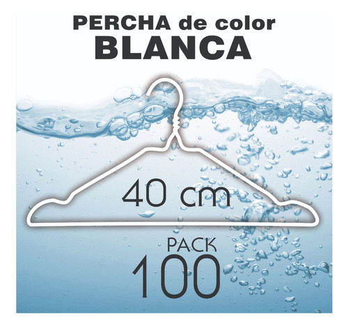 Perchas De Alambre Forradas Reforzadas X100 - Color Blanco