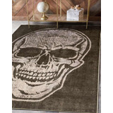 Alfombra Calavera Vintage Gris 140x200cm Kreatex