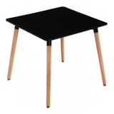 Mesa Comedor 0.80 Cuadrada Mdf Laqueada Madera Eames