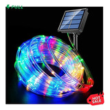 Solar Manguera Luces Navidad Arbol Exterior Led 10m Colo [u]