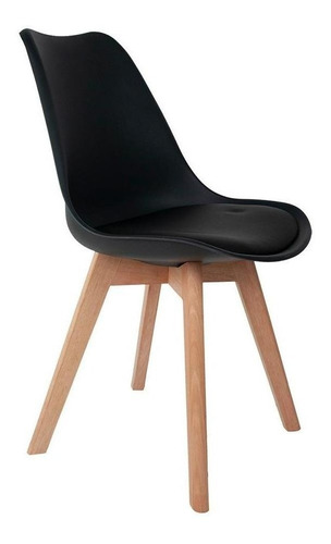 Cadeira De Jantar Empório Tiffany Saarinen Base Wood Estrutura De Cor  Preto 1 Unidade