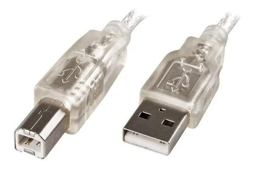 Cable Usb A/b 2m Impresora Scanner Modem Transparente