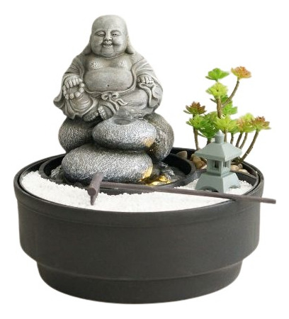 Fuente De Agua + Jardin Zen Feng Shui Relajacion 21cm Tm