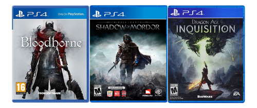 Pack De 3 Juegos Ps4 - Bloodborne, Middle Earth, Da:i