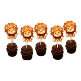50 Topper Tags Para Cupcake Leão Leãozinho Pronto Para Uso 