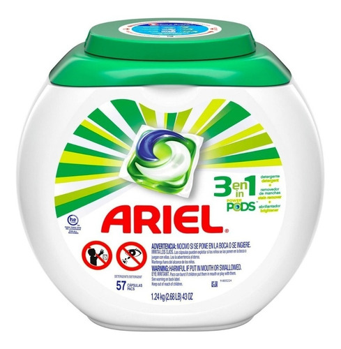 Ariel Pods Detergente 3 En 1 Capsulas 57