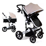 Cochecito De Paseo Cartan Stl500 Beige Con Chasis Color Blanco