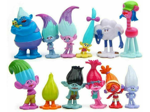 12pcs Movie Trolls Poppy Branch Figura Juguete Modelo Regalo