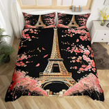 Juego De Cama Paris Tower, Rosa Para Niños, Decoración Román