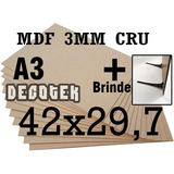 Kit 50 Placas A3 Mdf 3mm 42x29,7 Mdf Cru Artesanato A3