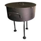 Olla De Disco Arado Hierro Paella Asado Con Tapa 50 Cm