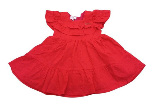 Vestido Bebê Laise C/ Babados P, M, G Linna Valentinna 25521