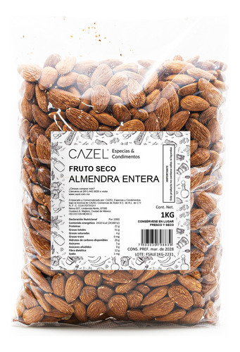 Almendra Natural Cruda Entera 1kg