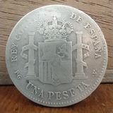 Antigua Moneda De Plata 1 Peseta España 1900 Km# 706