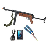 Rifle Sub Metralhadora De Airsoft Mp40 Full Metal Wood+itens