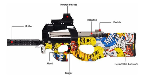Pistolas De Juguete P90 Para Niños Y Adultos  Pistola De Bal