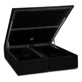 Cama Box Baú Queen Universal Suede Nero Black (158x198x35) 