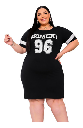 Vestido Estampado Plus Size Camisão Moda Gringa Verão Grande