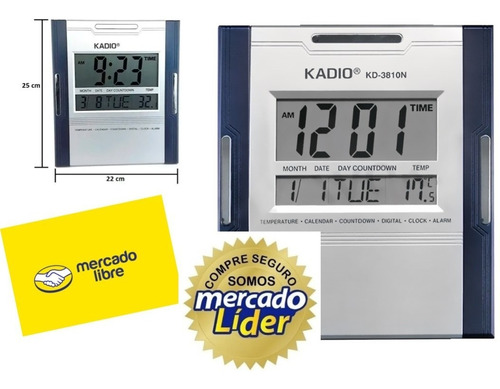 Reloj Digital Kadio De Pared Mesa Alarma Fecha Temperatura