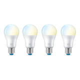Lámpara Led Bulb Wiz Wifi Blanco 9w E27 Dimerizable Pack 4u