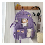 Mochila Impermeable 17 Pulgadas Kawaii Coreano For Mujer